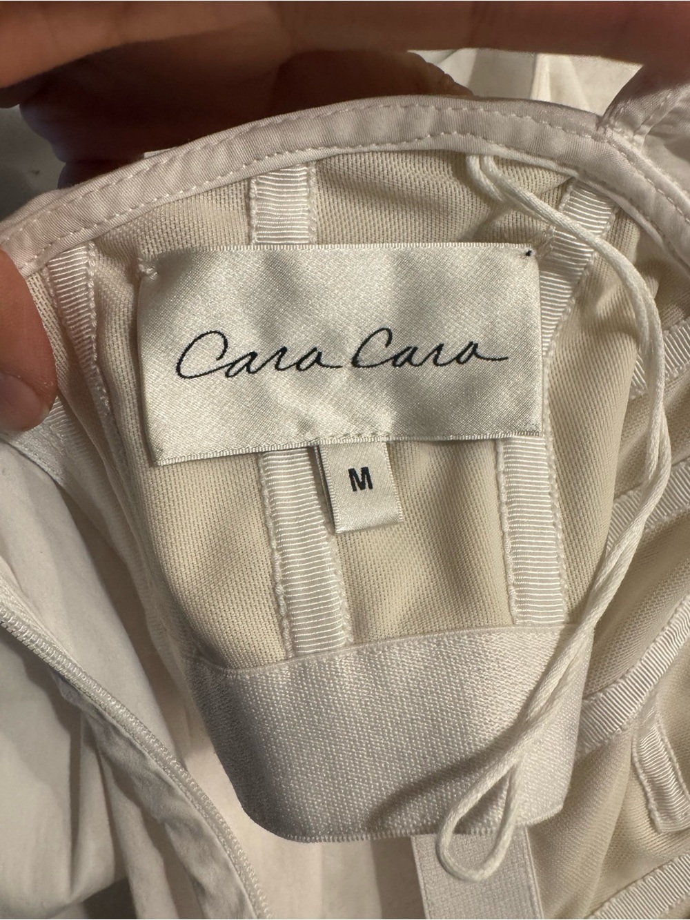Cara Cara White Corset Off Shoulder Puff Sleeve Top Shirt Size M Cotton Blend - Picture 3 of 13